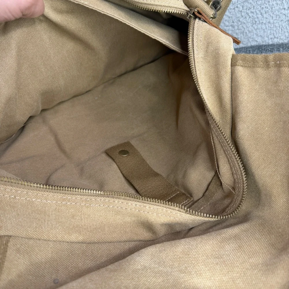 A. Kurtz Messenger Bag‎ Mens Large Khaki Tan Canvas Crossbody Field Satchel